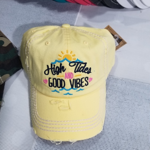 Bundle Vintage Style Hats Good Vibes and Bad Hair Day Design (2 pack) - Picture 2 of 7